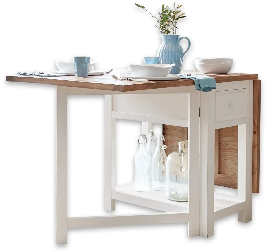 Loberon Tafel Dale - 6 Personen - Antiekwit/Bruin - afbeelding 2 van 6