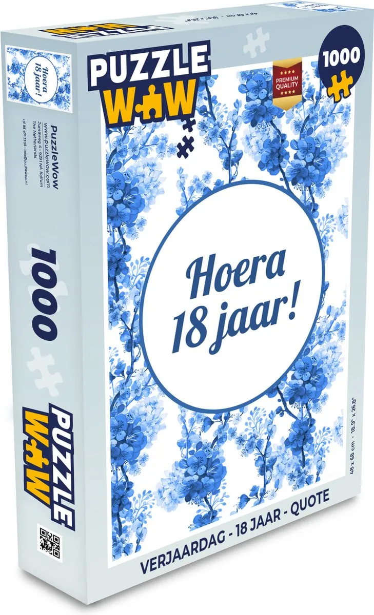 PuzzleWow Verjaardag Quote Legpuzzel 1000 Stuks - Multicolor