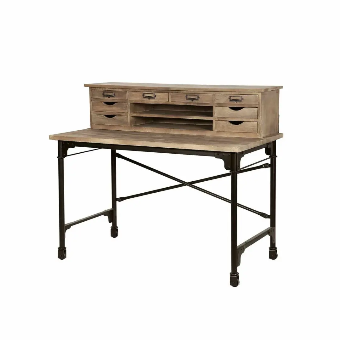 Loberon Leognan Bureau - Bruin/Zwart - afbeelding 4 van 6