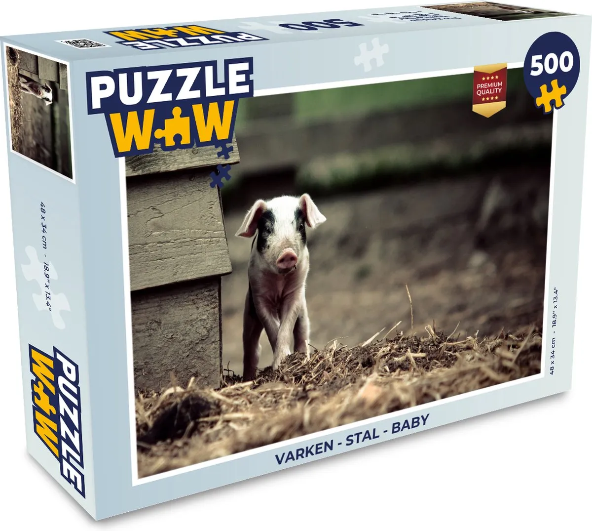 PuzzleWow Varken Stal Legpuzzel 500 Stuks - Multicolor