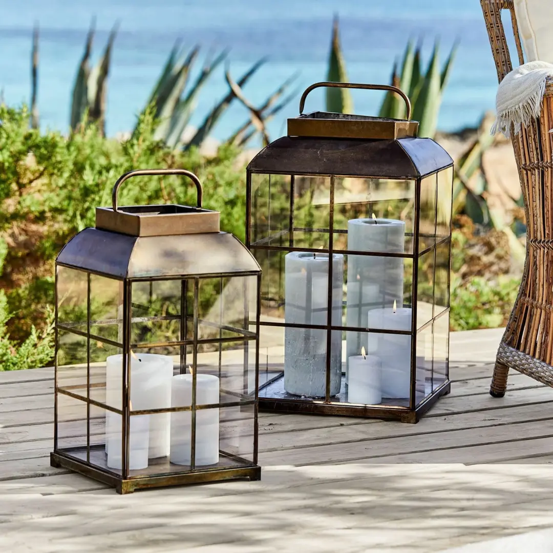 Loberon Flavin Lantaarnset - 2 Stuks - Bruin - afbeelding 2 van 6