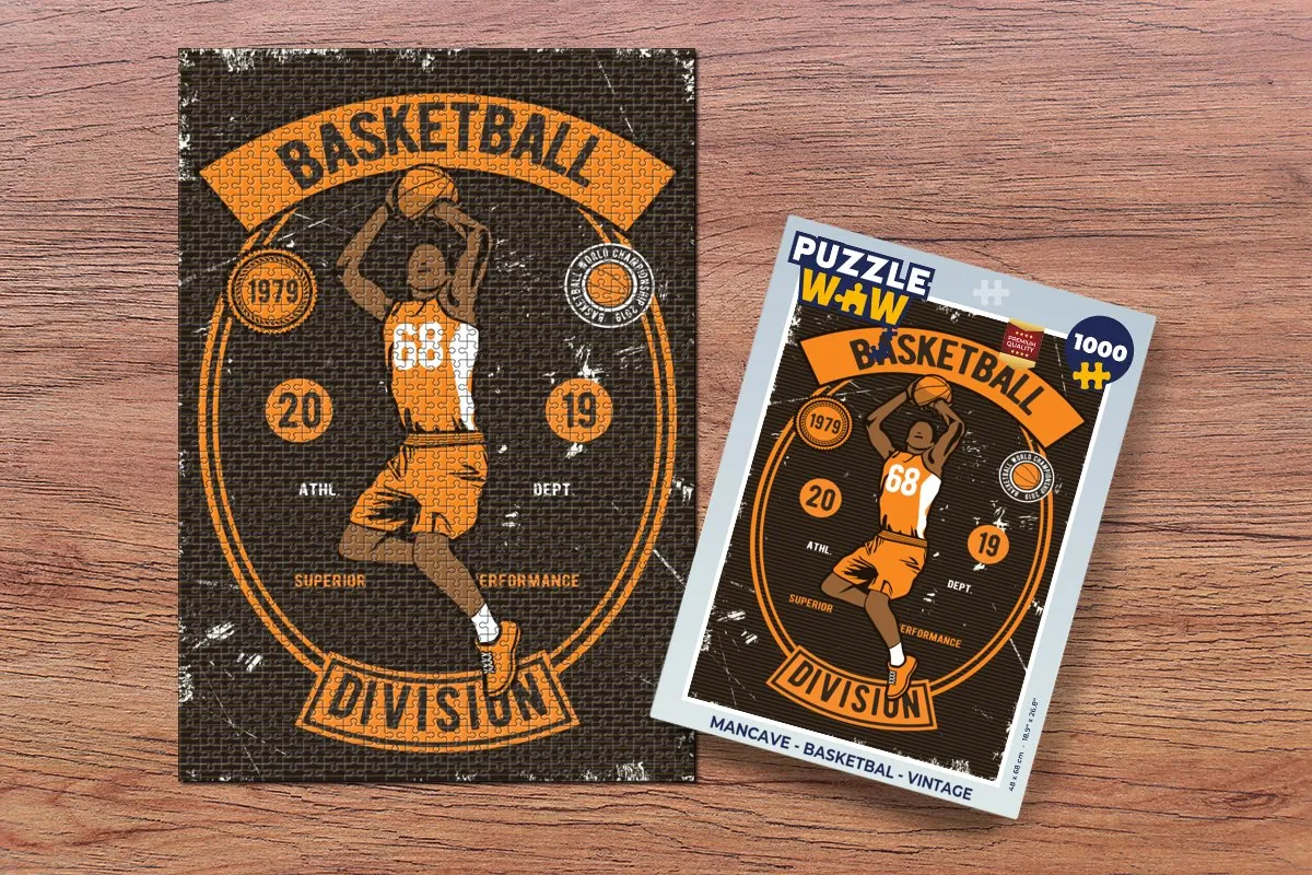 PuzzleWow Mancave Basketbal Legpuzzel 1000 Stuks - Multicolor