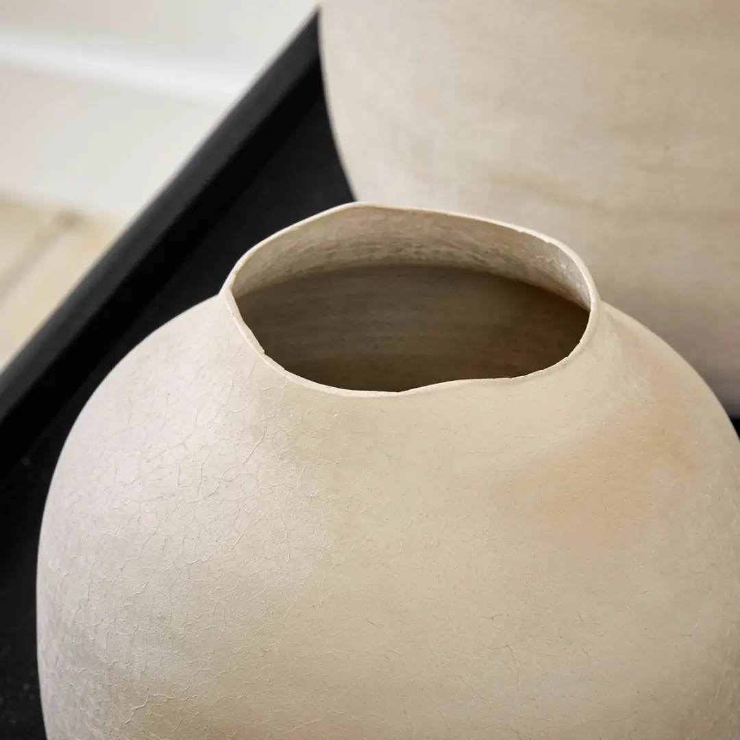 Loberon Fleurons Vaas - 2 Stuks Beige - afbeelding 3 van 6