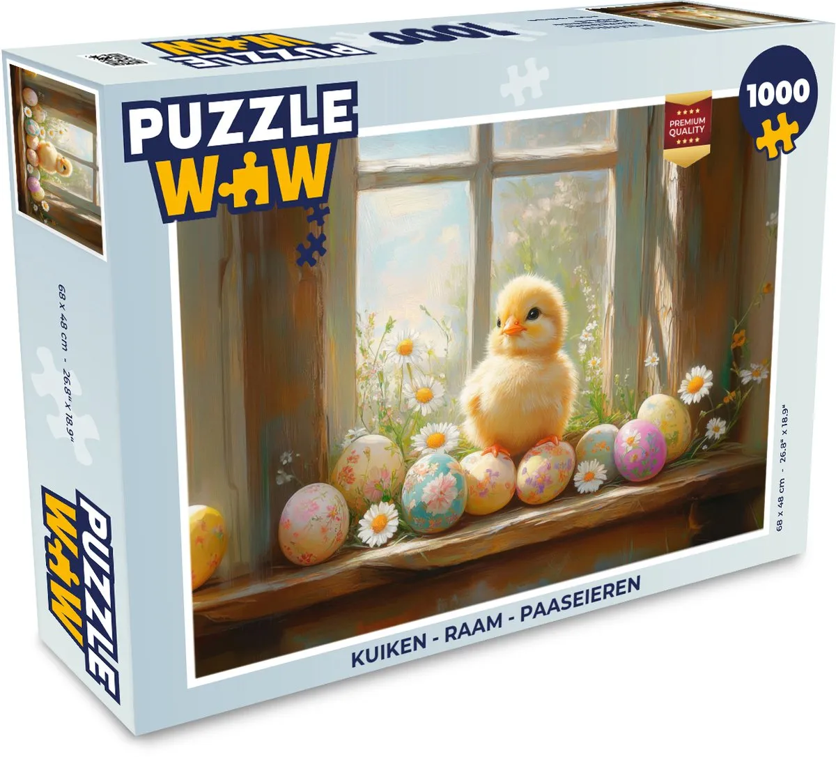 PuzzleWow Kuiken Raam Paaseieren Legpuzzel 1000 Stuks