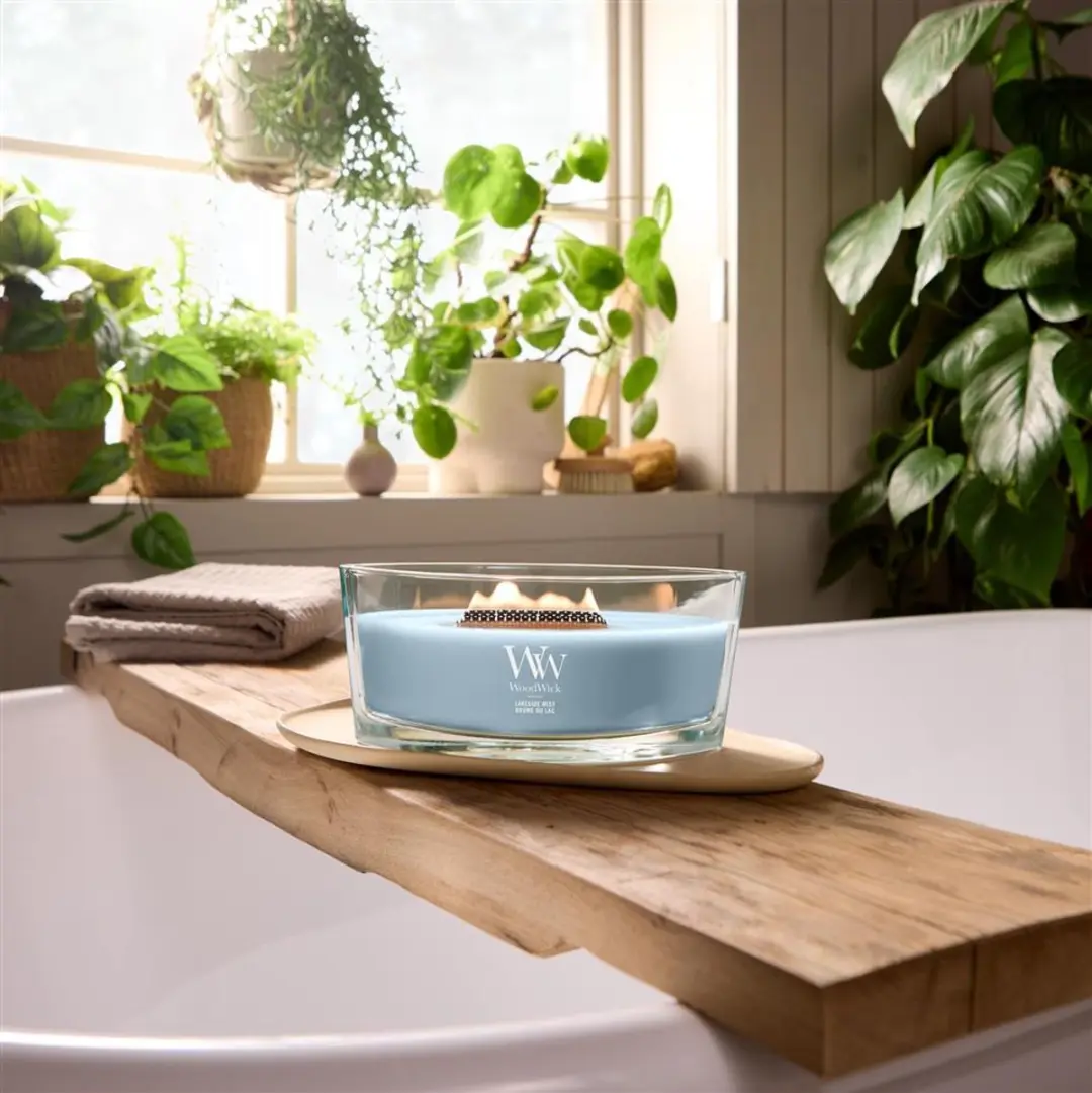 WoodWick Hearthwick Ellipse Geurkaars - Lakeside Mist - afbeelding 4 van 5