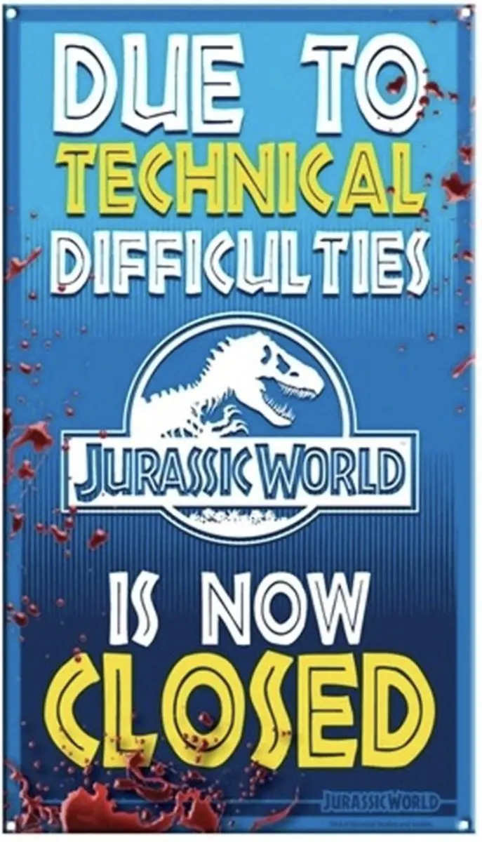 Jurassic World: Ride Closed Metalen Bord