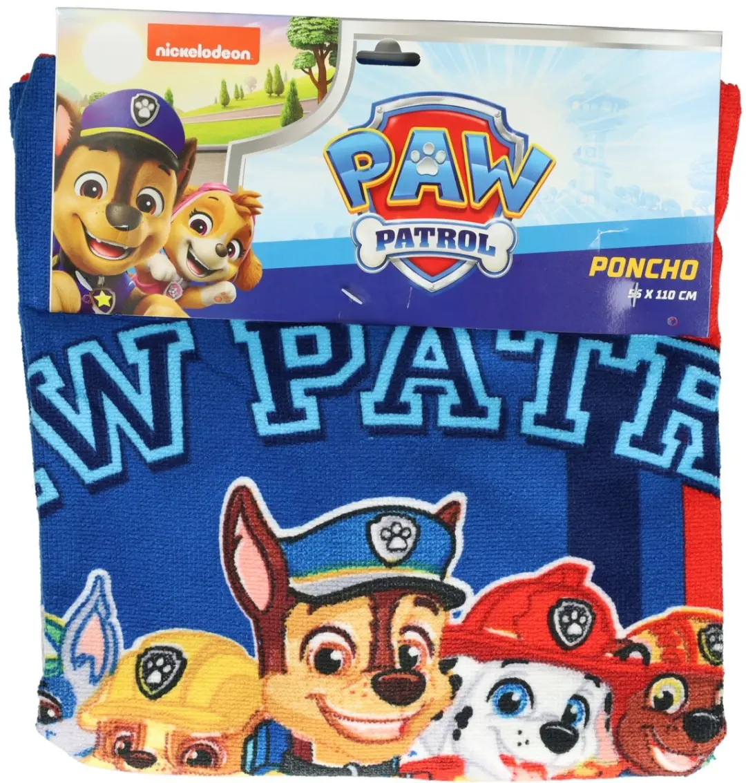 PAW Patrol Poncho Meerkleurig 55x110cm
