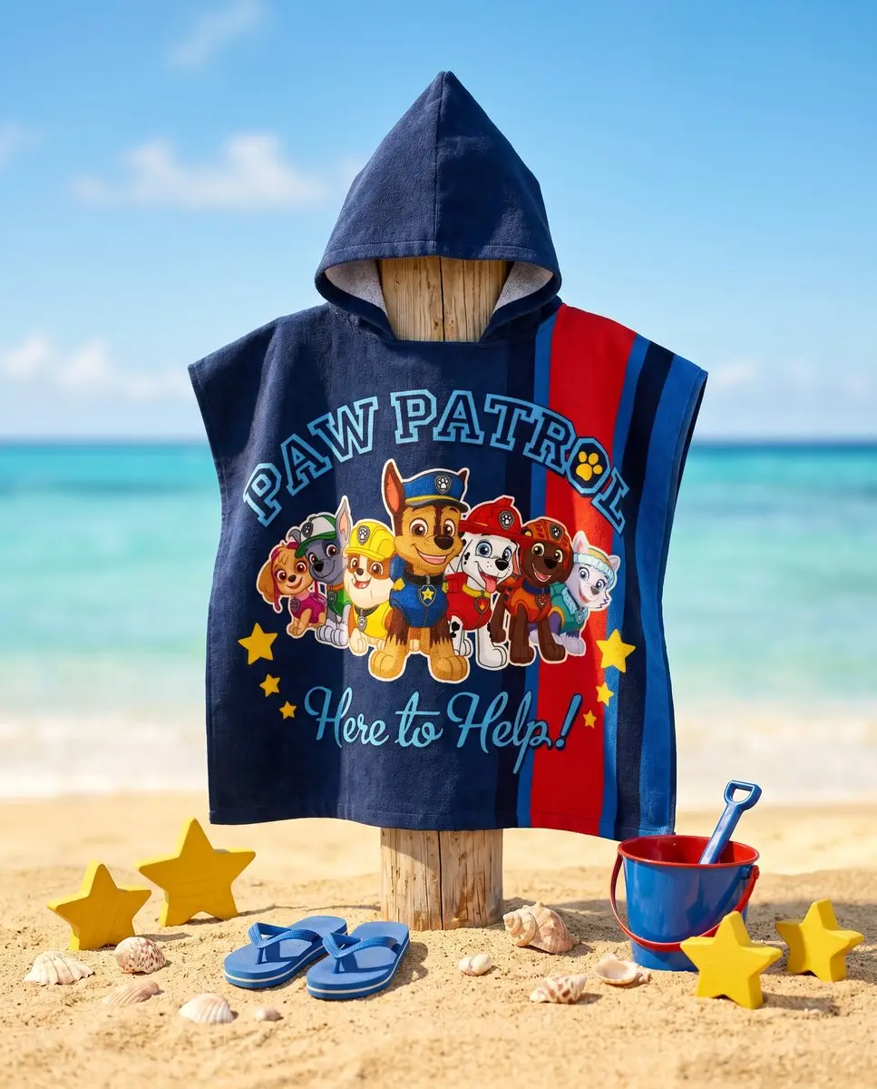 PAW Patrol Poncho Meerkleurig 55x110cm - afbeelding 2 van 6