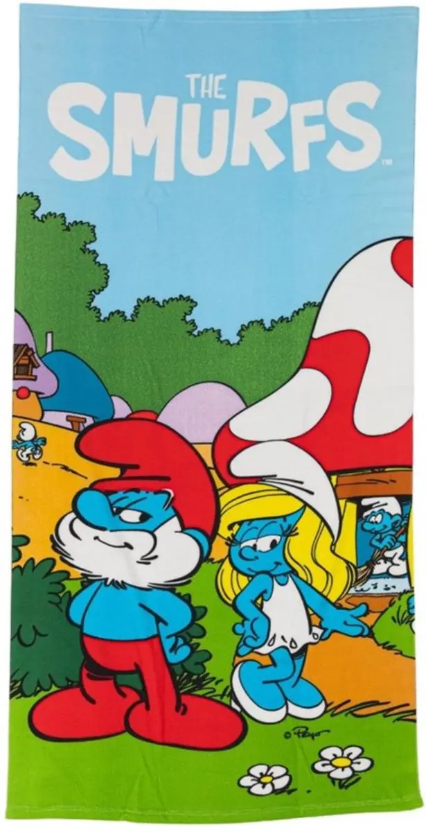 De Smurfen Friends Strandlaken 70x140cm Multicolor