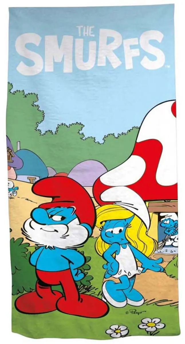 De Smurfen Friends Strandlaken 70x140cm Multicolor - afbeelding 2 van 2