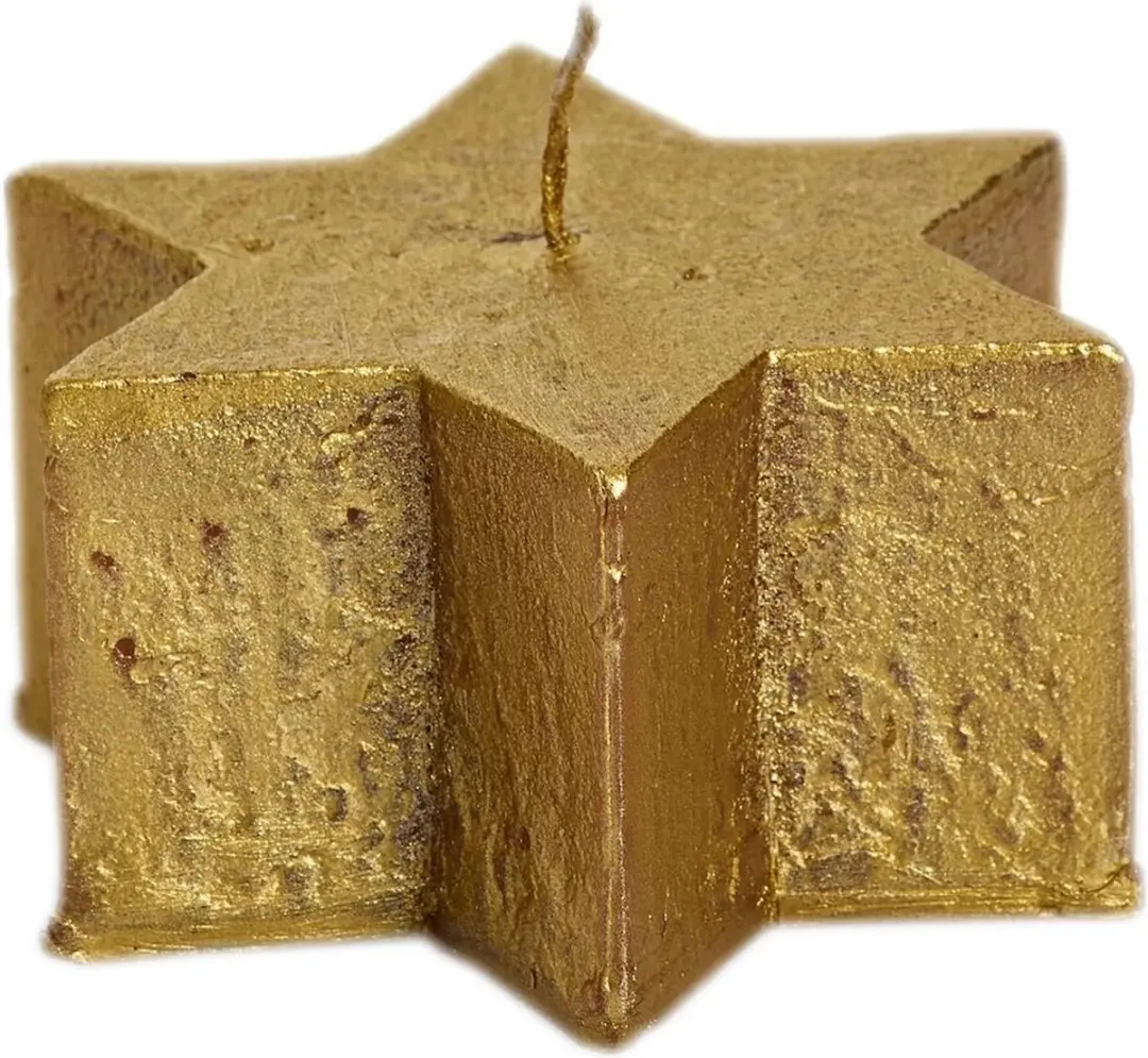 Kerstster kaars goud