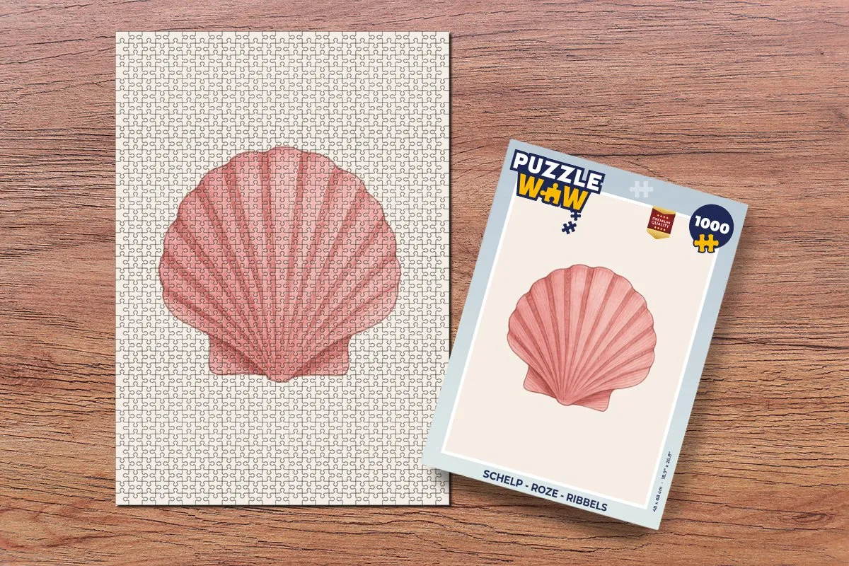 PuzzleWow Schelp Roze Legpuzzel 1000 Stuks