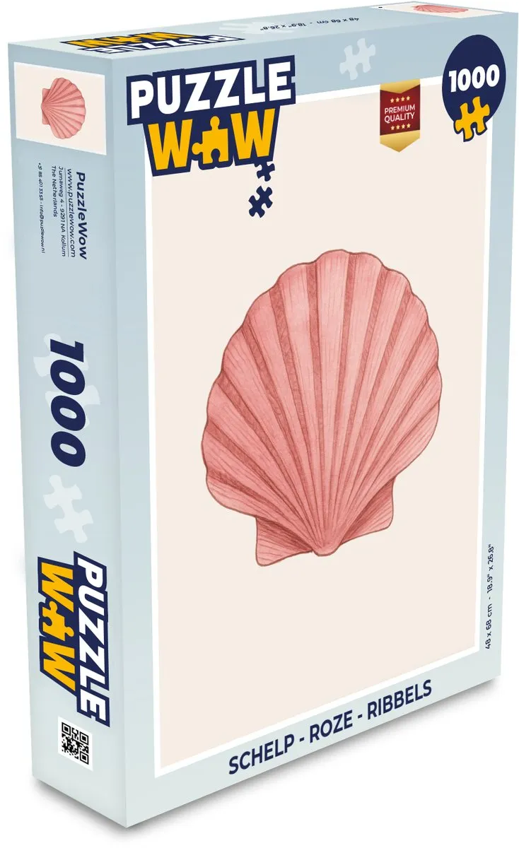 PuzzleWow Schelp Roze Legpuzzel 1000 Stuks
