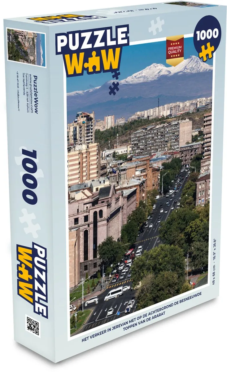 PuzzleWow Het verkeer in Jerevan - Legpuzzel 1000 Stuks - Multicolor