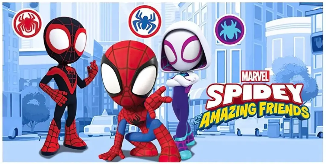 Spiderman Badlaken 70x140cm Katoen Marvel Spidey Handdoek Amazing Friends