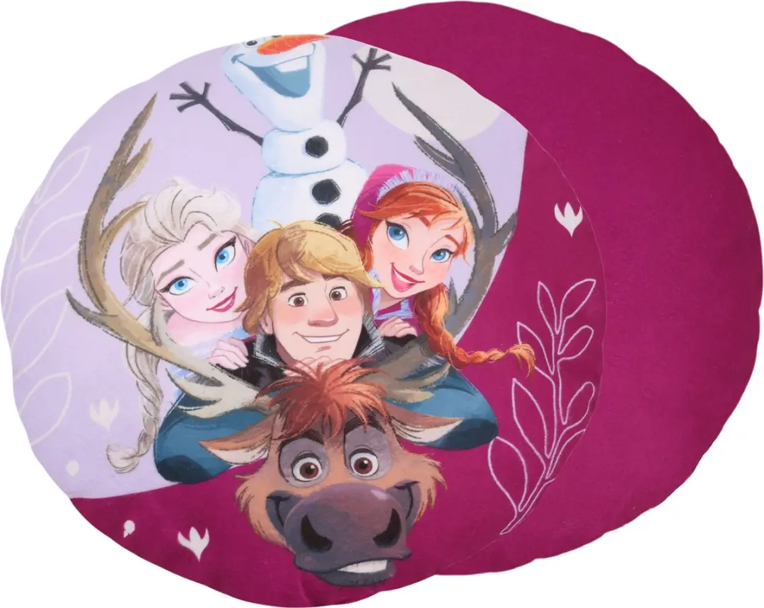 Frozen Paars rond kussen, sierkussen, decoratief 40 cm