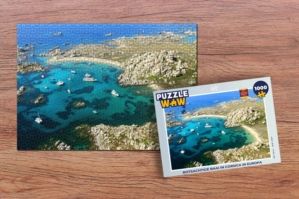 PuzzleWow Rotsachtige Baai Corsica Legpuzzel 1000 Stuks - Multicolor