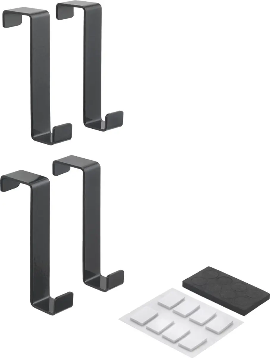Metaltex Deurhaak Set 4 Stuks - Zwart