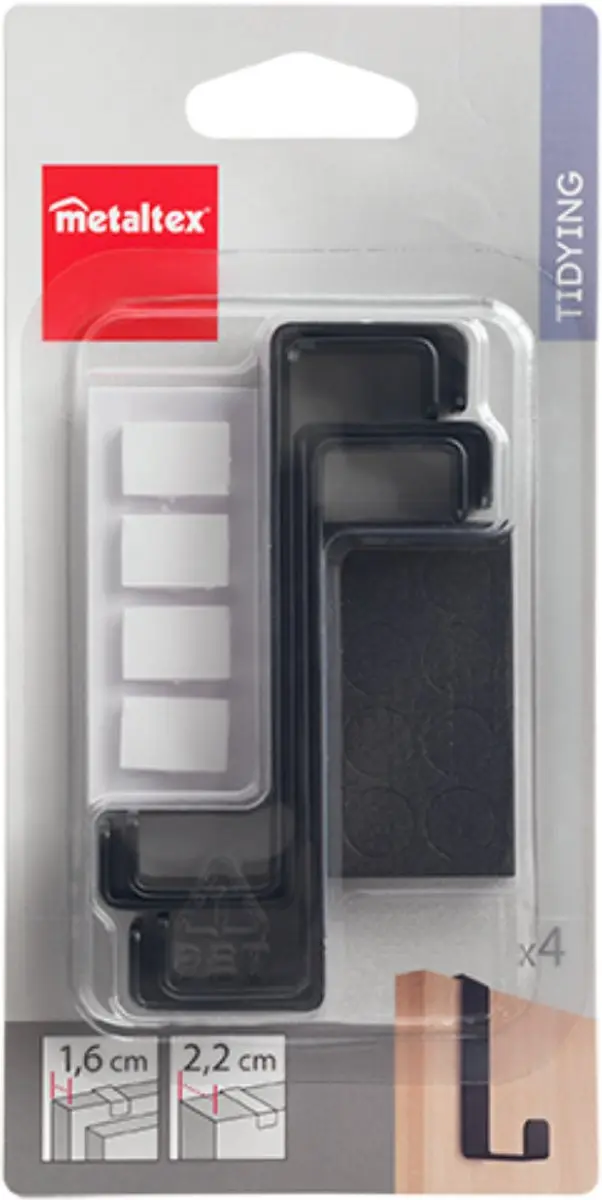 Metaltex Deurhaak Set 4 Stuks - Zwart - afbeelding 5 van 5