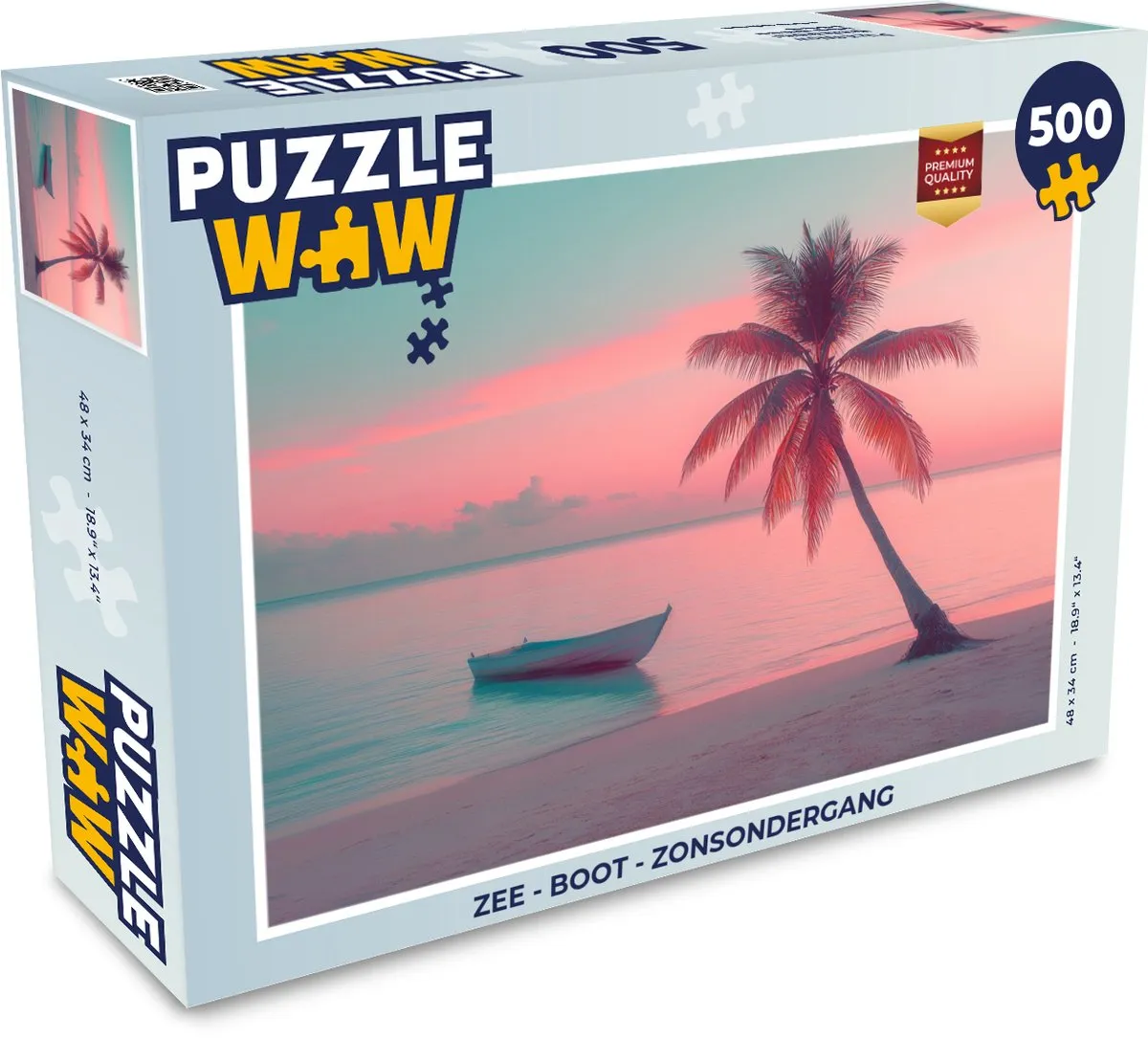 PuzzleWow Zee Boot Zonsondergang Legpuzzel 500 Stuks