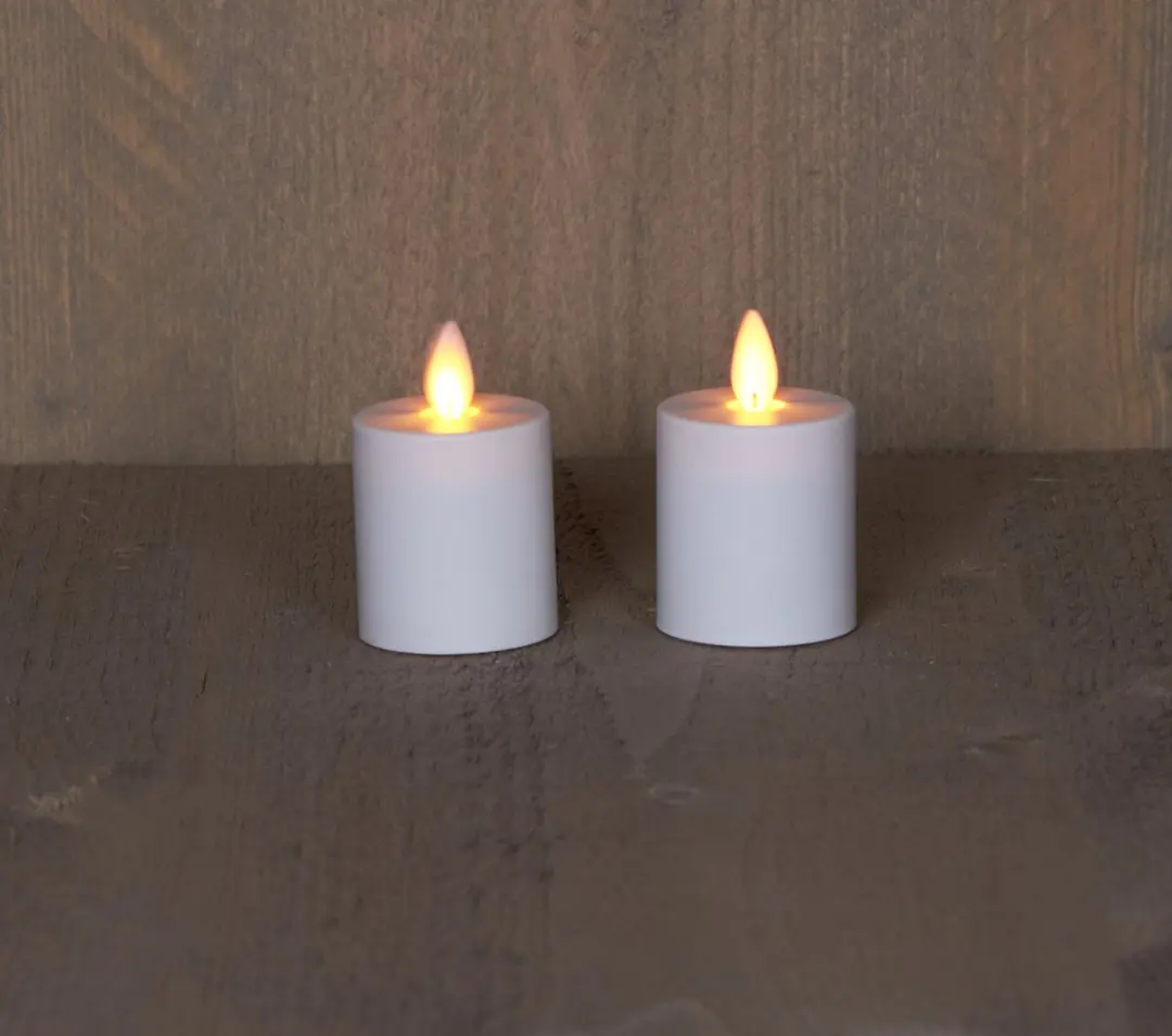 Anna's Collection LED Kaarsen 2 Stuks - Wit - H8cm - afbeelding 6 van 6
