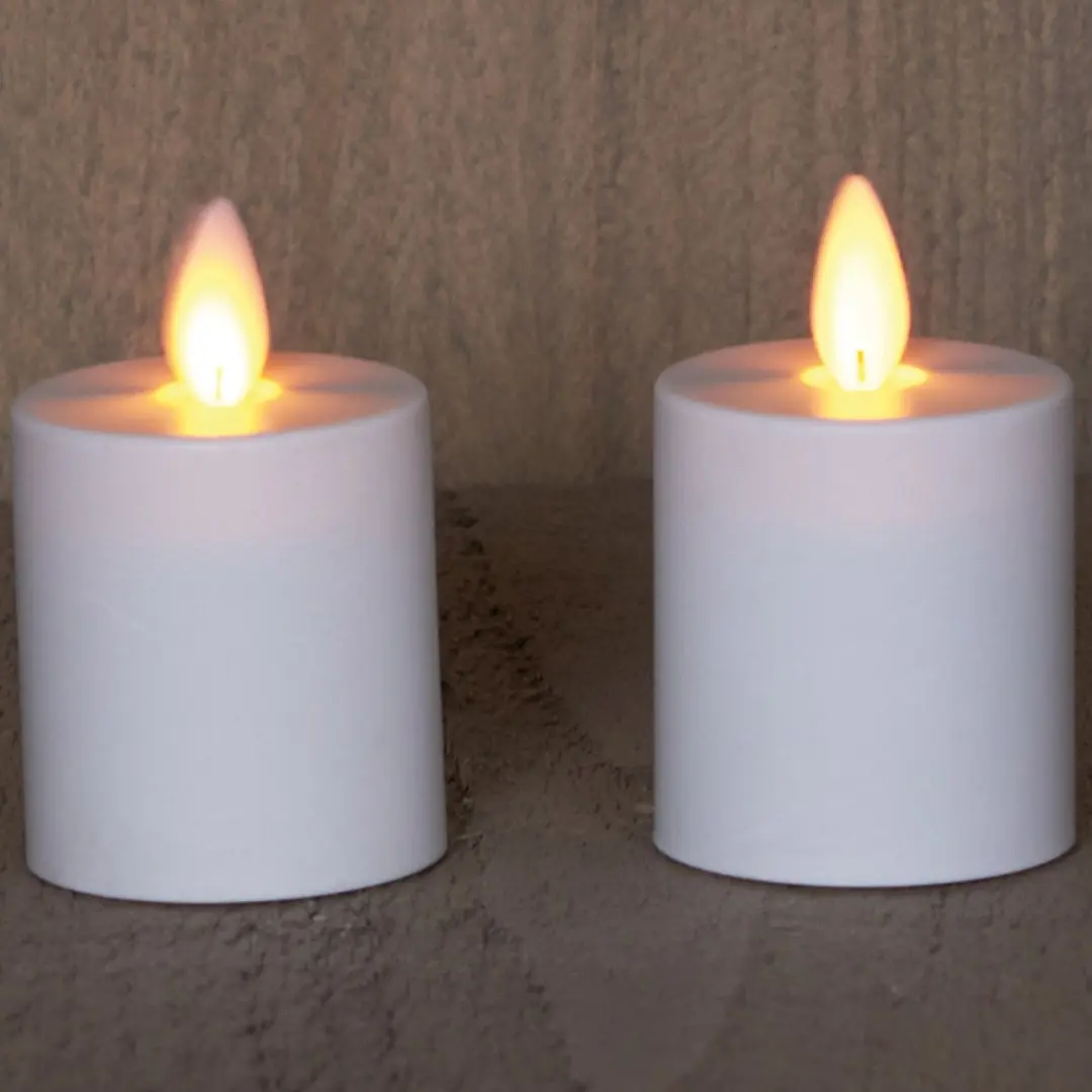 Anna's Collection LED Kaarsen 2 Stuks - Wit - H8cm - afbeelding 2 van 6