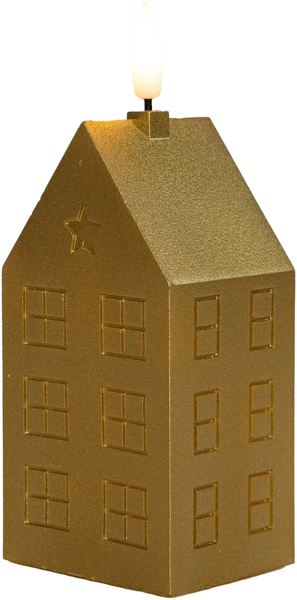 Anna's Collection LED Kaars Huisje Goud 15cm