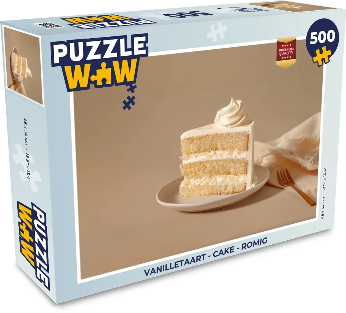 PuzzleWow Vanilletaart Puzzel 500 Stuks - Beige