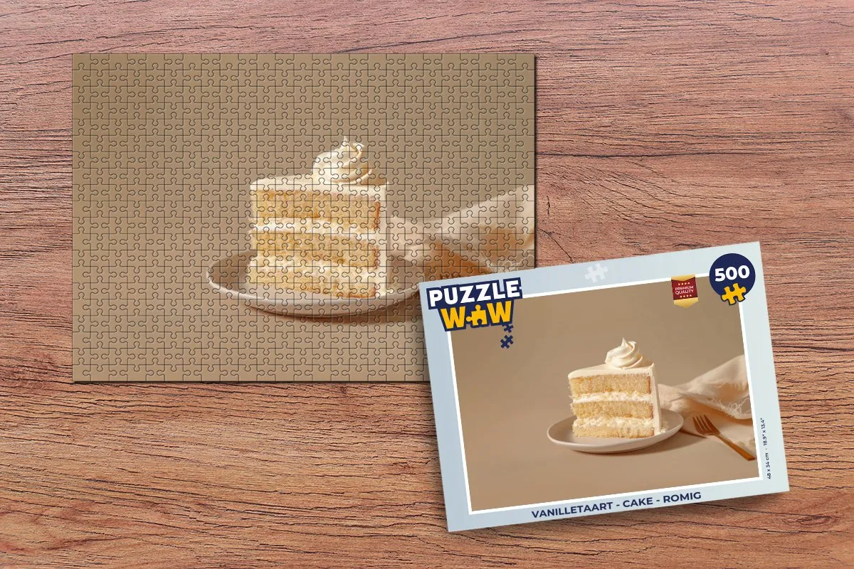 PuzzleWow Vanilletaart Puzzel 500 Stuks - Beige
