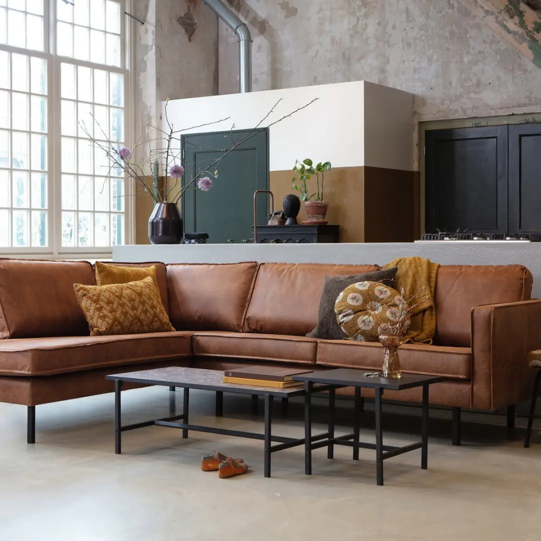 WOOOD Rodeo Hoekbank Links Cognac - afbeelding 3 van 6