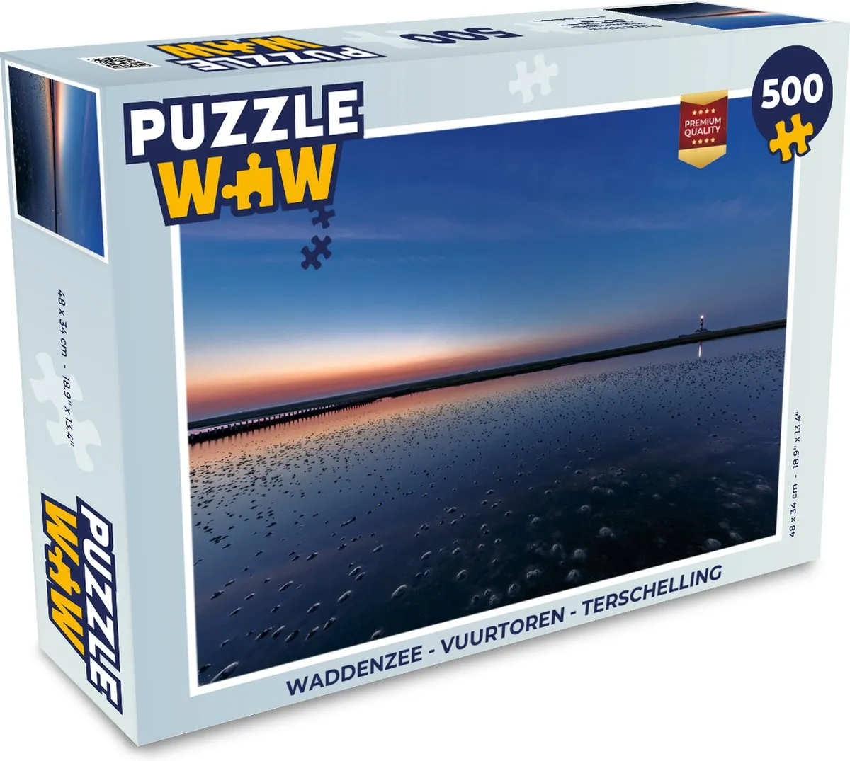 PuzzleWow Waddenzee Vuurtoren Terschelling Legpuzzel 500 Stuks