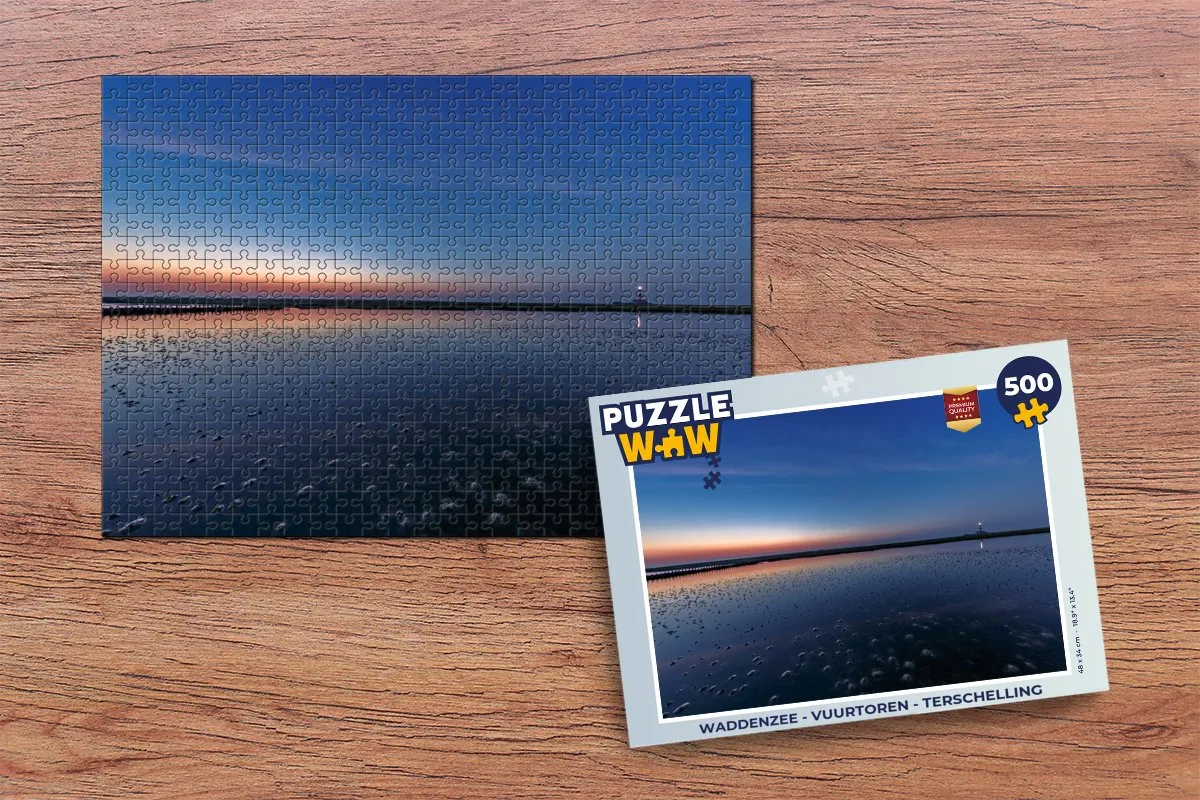 PuzzleWow Waddenzee Vuurtoren Terschelling Legpuzzel 500 Stuks - Multicolor