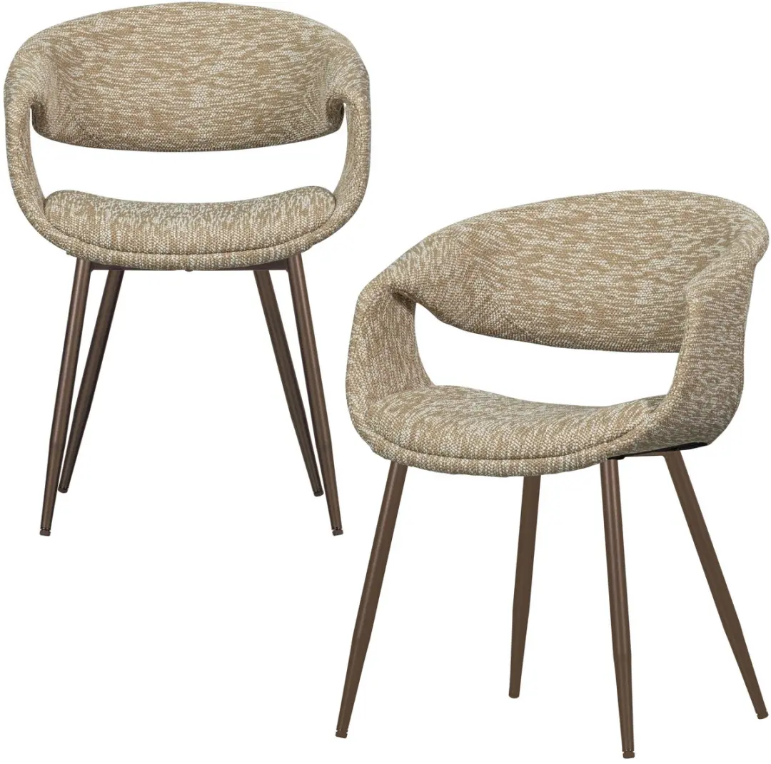 WOOOD Yossi Eetkamerstoelen Met Metalen Koper Poot