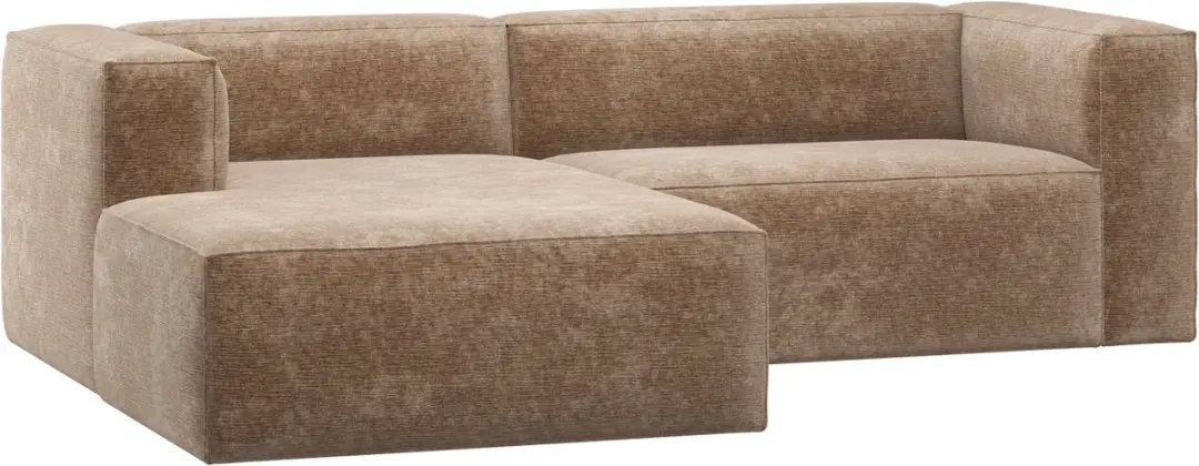 WOOOD Bean Chaise Longue Bank Links - Chenille Velvet - Terra