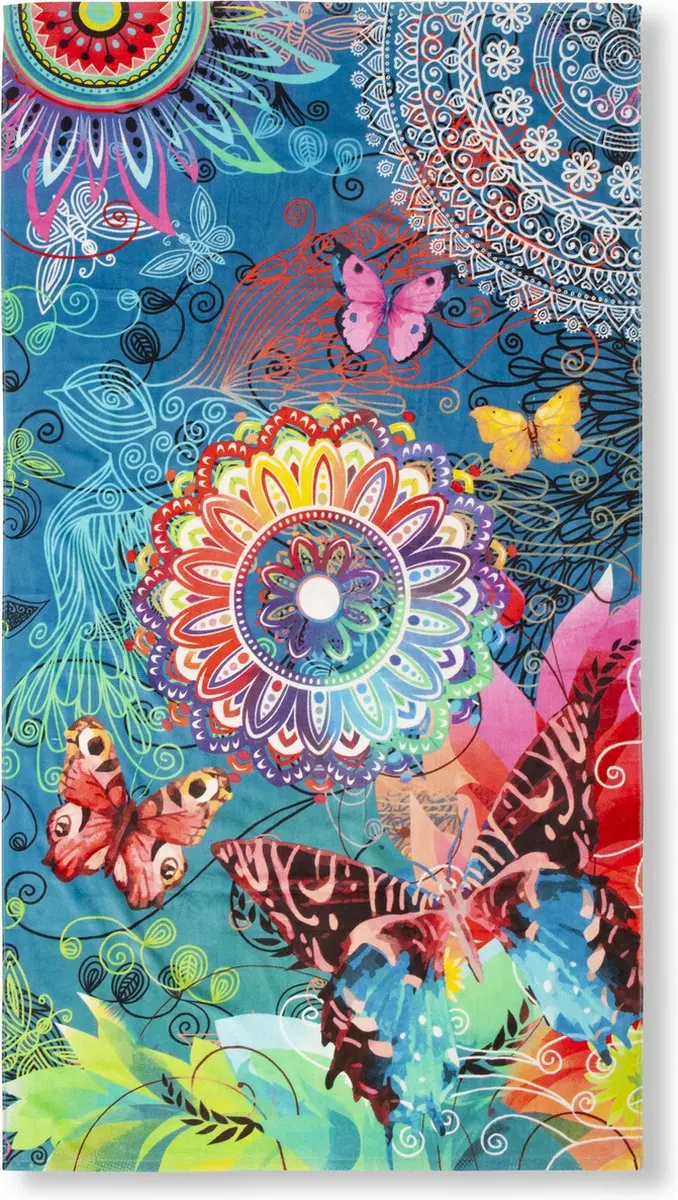 HIP Strandlaken "mandala's en vlinders"