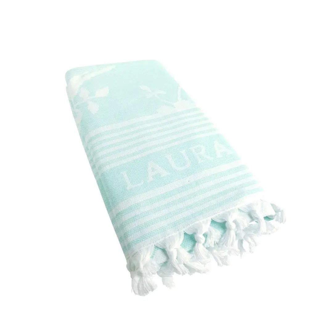 Laura Ashley Heritage Hamamdoek - Strandlaken - Strandhanddoek - Elveden Mint groen 90x180cm