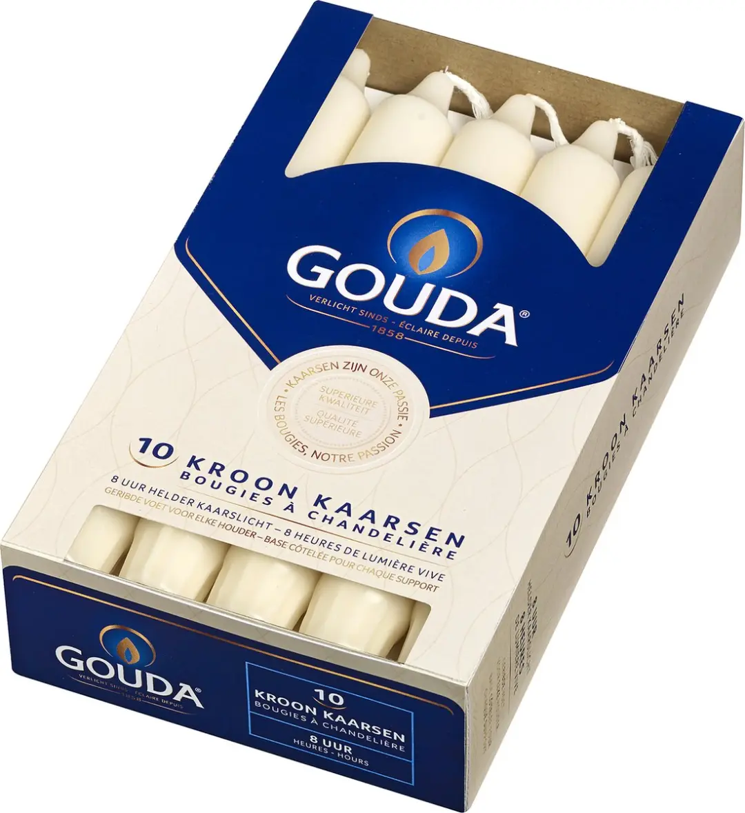 Gouda Dinerkaarsen Ivoor 20cm - 10 Stuks - afbeelding 6 van 6