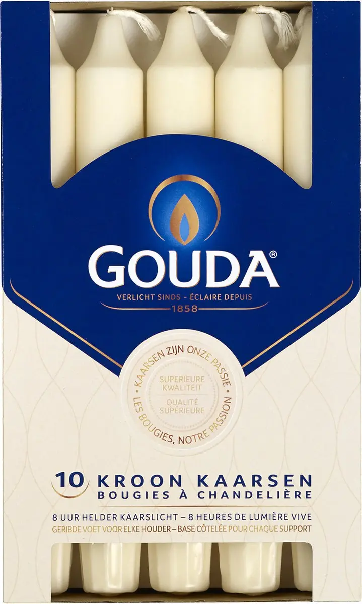 Gouda Dinerkaarsen Ivoor 20cm