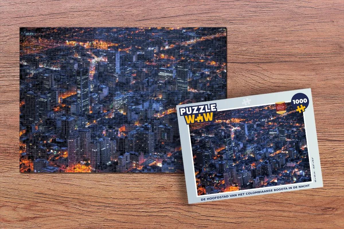 PuzzleWow Legpuzzel De hoofdstad van Bogota 1000 Stuks - Multicolor
