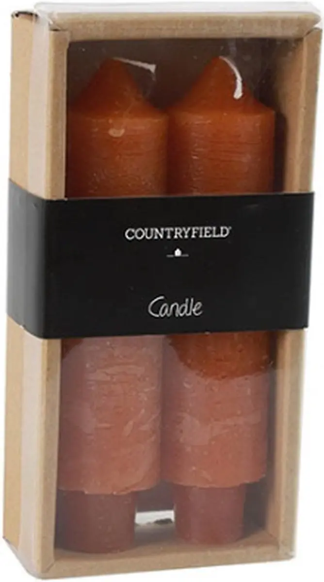 Countryfield Diner Kaars Vela Oranje 15,5 cm