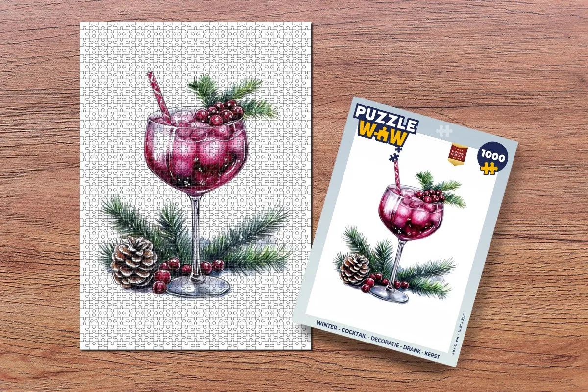 PuzzleWow Winter Cocktail Legpuzzel 1000 Stuks - Cocktail/Winter