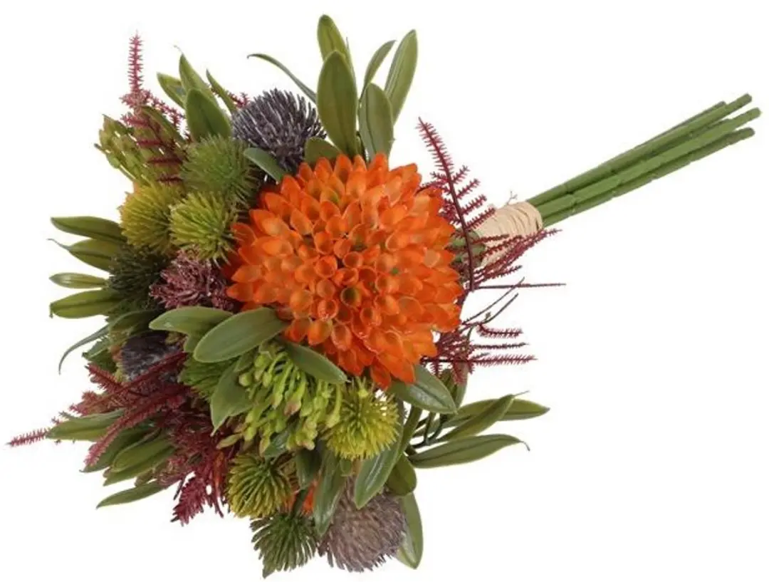 Kunstboeket Dhalia mix oranje H36cm