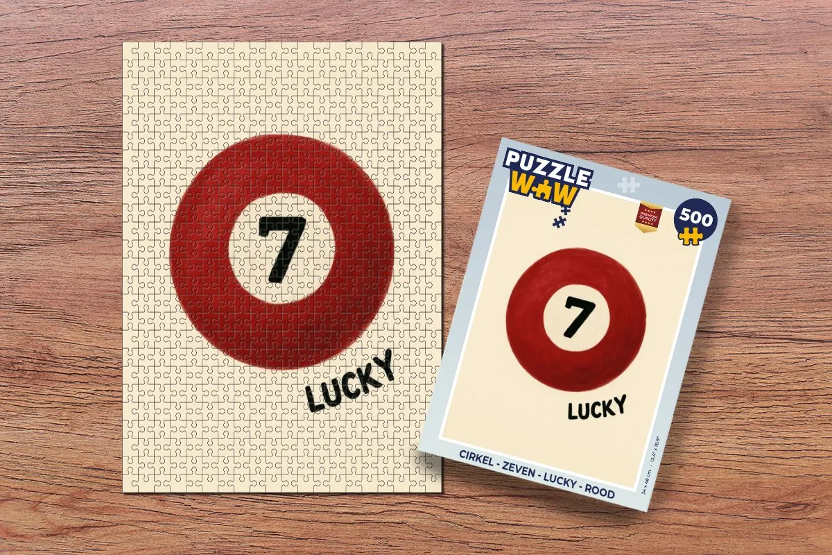 PuzzleWow Cirkel Zeven Lucky Legpuzzel 500 Stuks - Rood