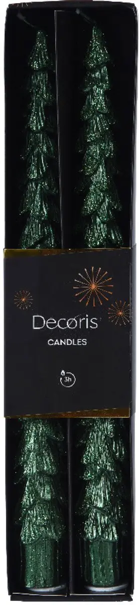 Decoris Dinerkaars Kerstboom 2.2cm Groen - 2 Stuks - afbeelding 3 van 3