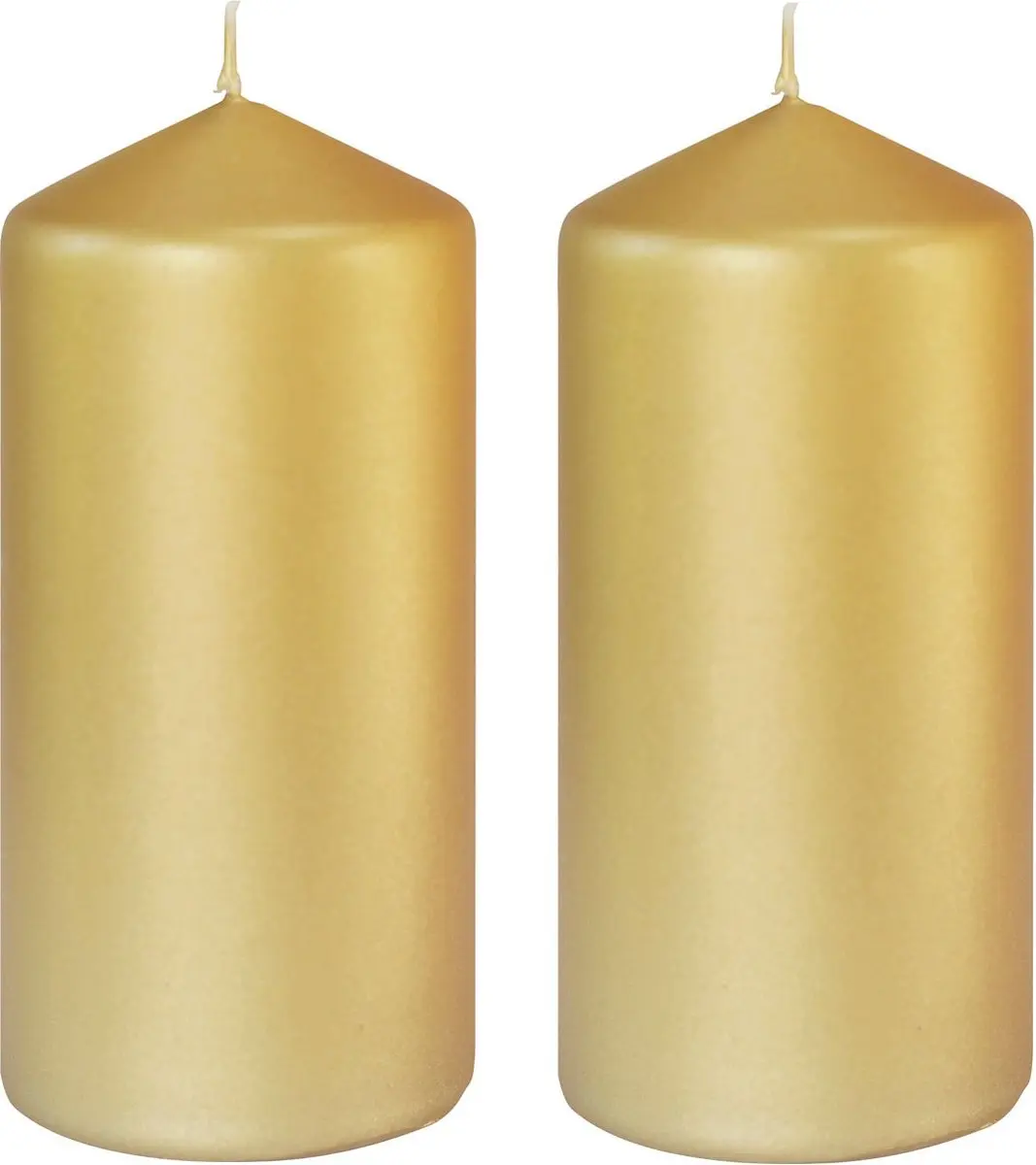 4x stuks gouden cilinderkaarsen/stompkaarsen 15 x 7 cm 52 branduren