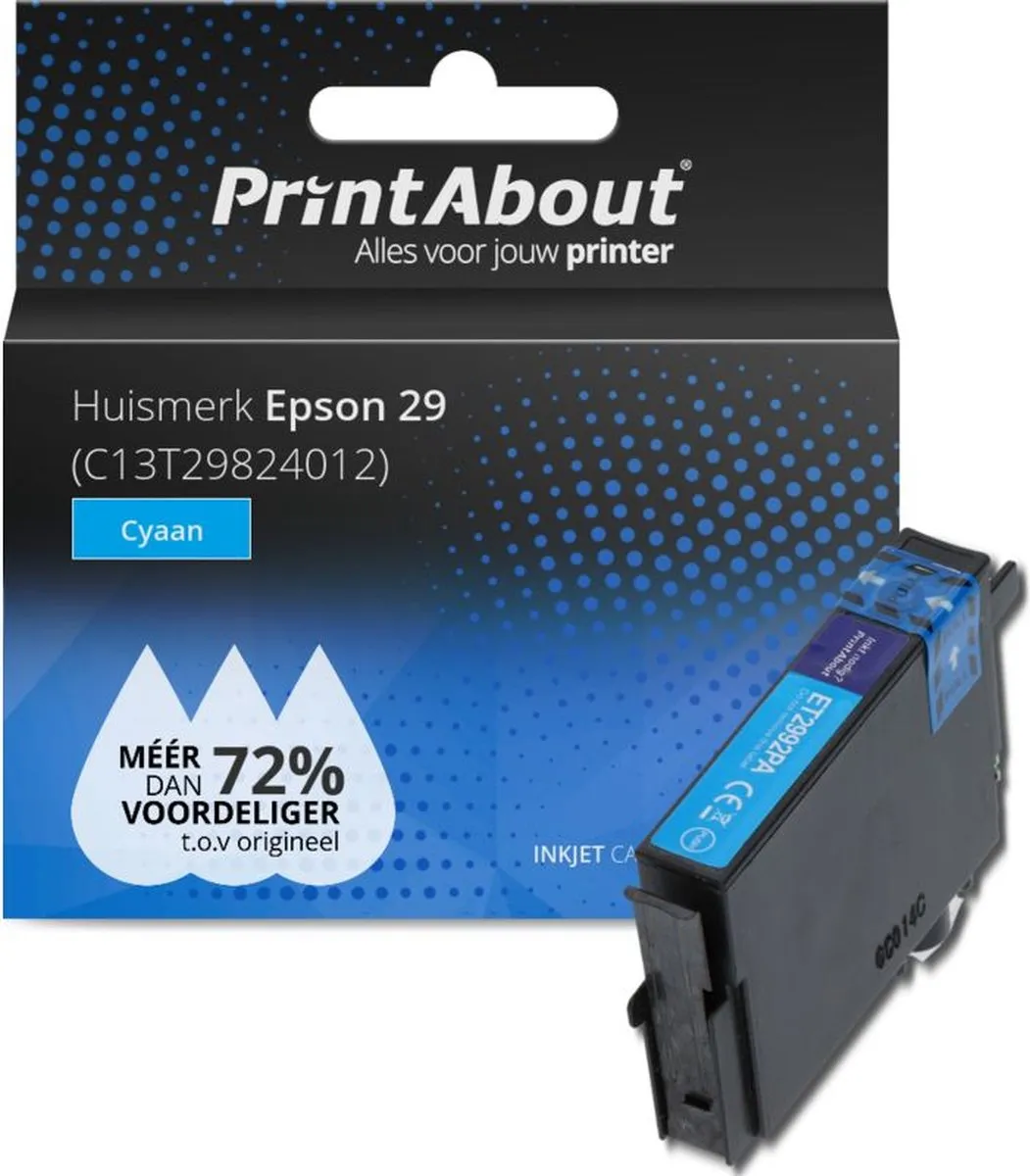 PrintAbout Inktcartridge C13T29824012 Cyaan - 900 Pagina's