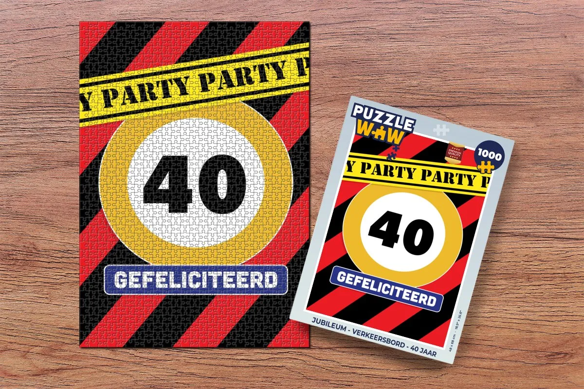 PuzzleWow Jubileum Verkeersbord Legpuzzel 1000 Stuks - Multicolor