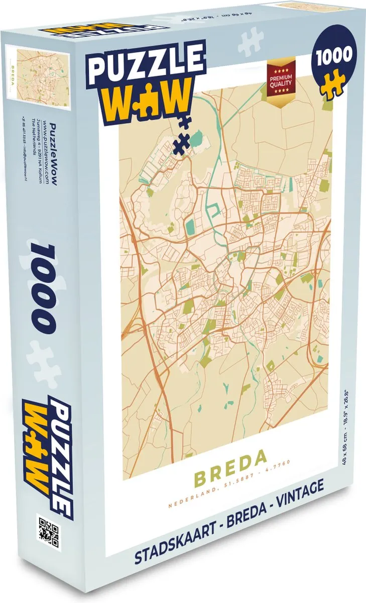PuzzleWow Breda Vintage Legpuzzel 1000 Stuks