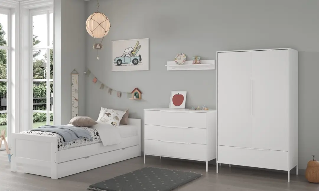 Born Lucky Tienerkamer Noel Wit 3 Delig Met Bed Met Lade