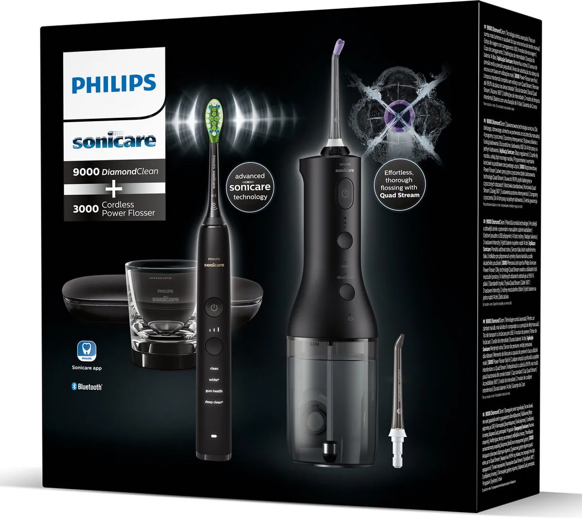 Philips Sonicare Diamond Clean 9000 & Power Flosser 3000 - Zwart